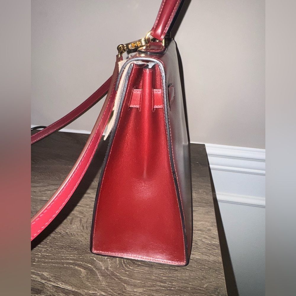 Hermes Kelly 32 Box Leather Rouge H Sellier Vintage - Picture 12 of 16